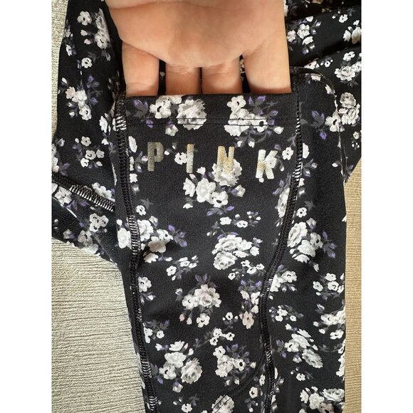 Victoria’s Secret Pink Ultimate High Waisted‎ Black Floral Legging Size Large - Picture 2 of 9